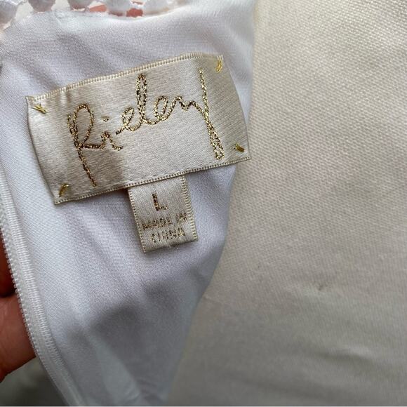 Rieley‎ Collection Women's Embroidered Mini Dress Large White Boho Cottagecore - Picture 4 of 5